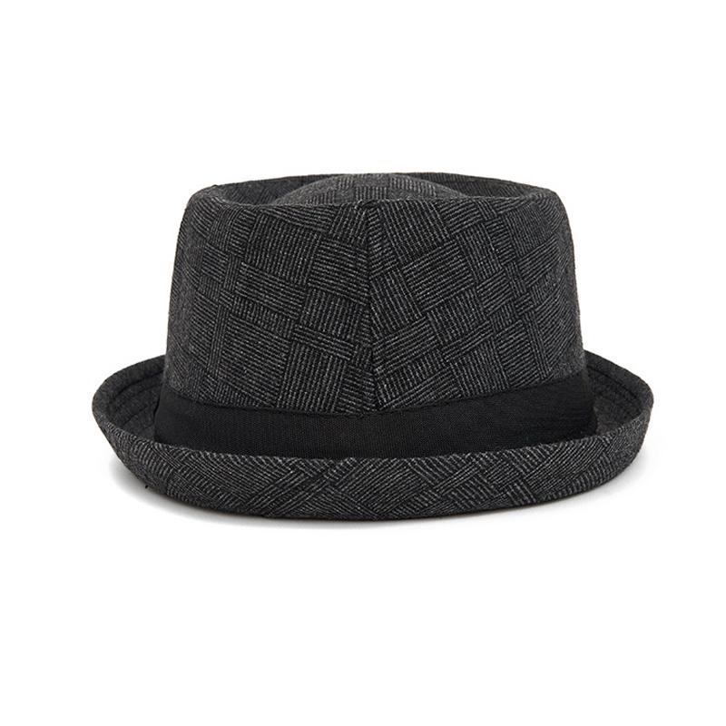Autumn Winter Men's British Retro Jazz Hat Bowler Hat Women's Plaid Gentleman's Hood