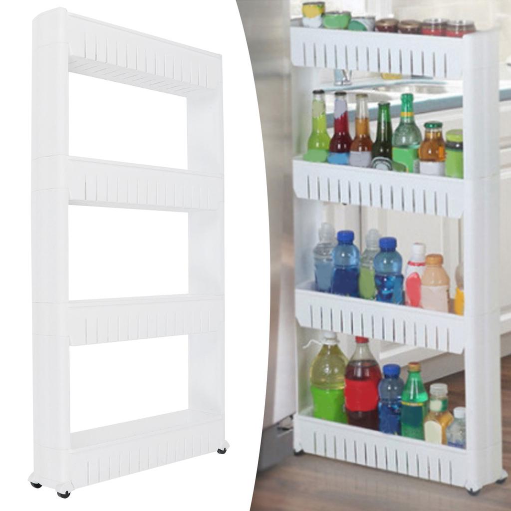 Carrito de Almacenamiento Delgado para Espacios Estrechos Estantería Deslizable para Baño Cocina