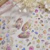 Tomoni Ancient Style Embossed Nail Stickers with Fairy Spirit Dried Flowers - Bestseller In Japanese Stationery Nail Art Decorations.