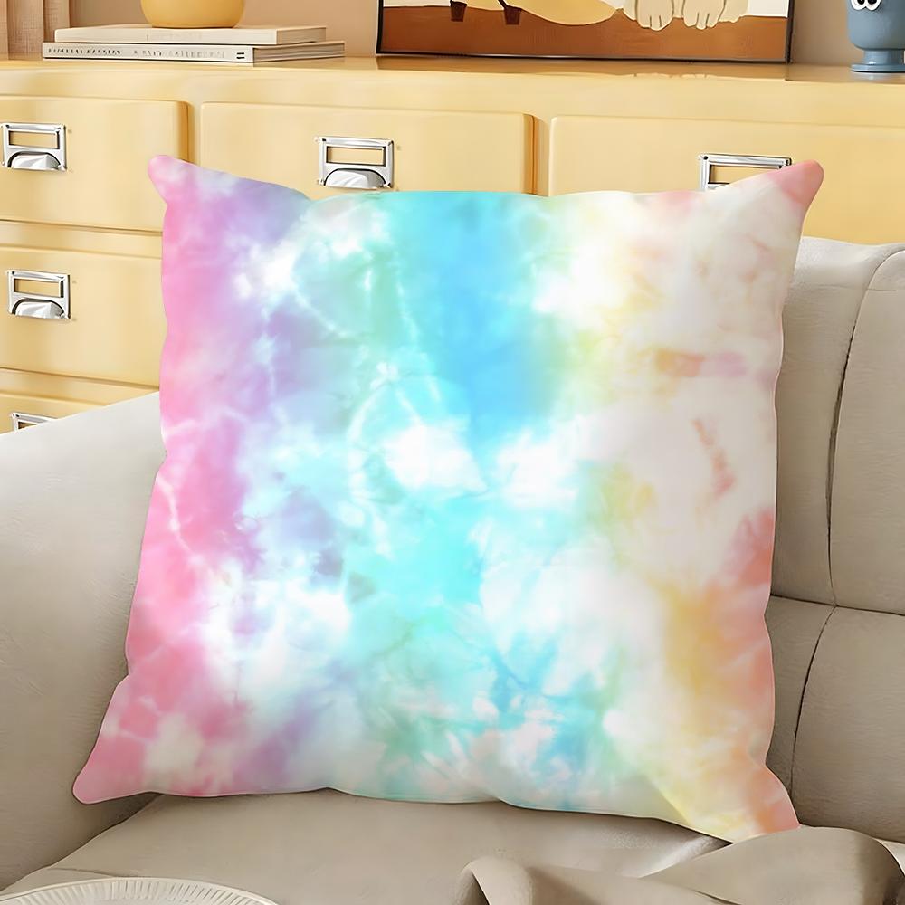 Gradient Tiedye Cushion Cover Soft Durable Reversible Pillow Cover Home Car MultiScene Daily Comfort Pillowcase