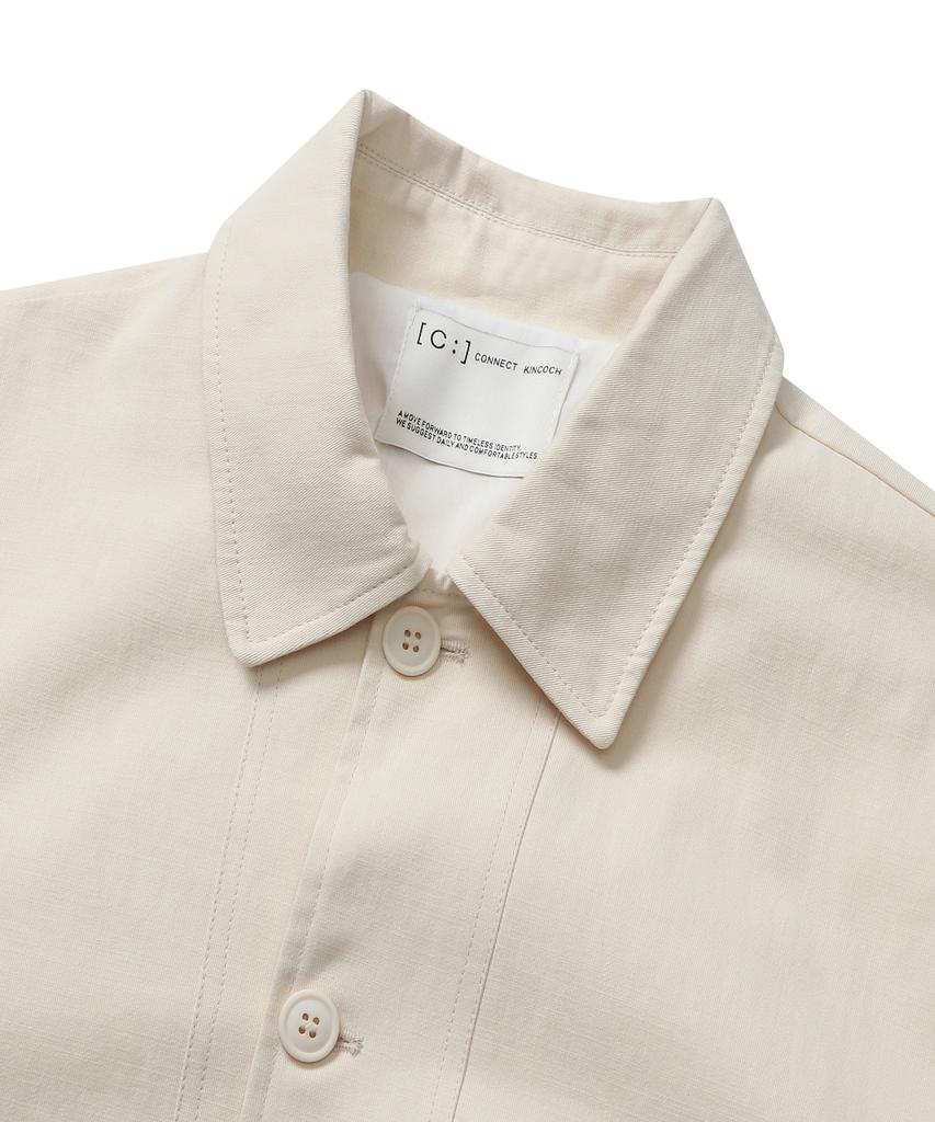 Connect Kinloch Crop Cotton Blouson Jacket (Ivory)