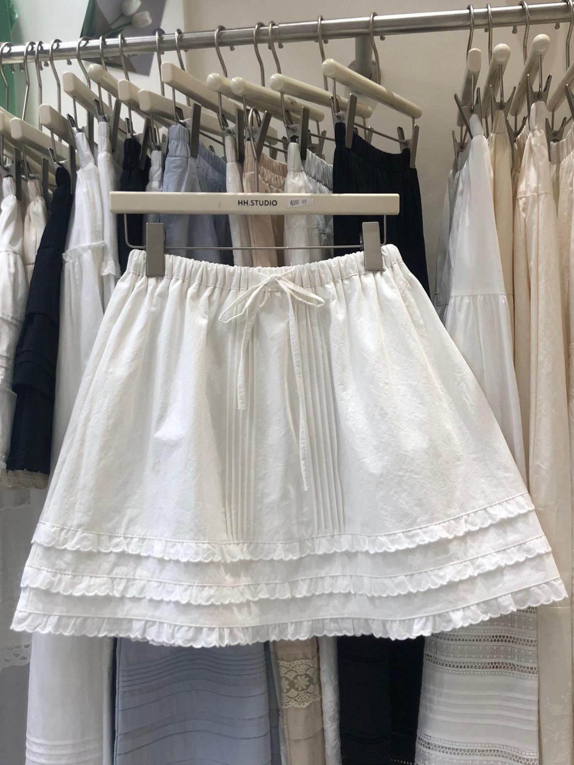 

2025 Корейская женская юбка, замедляющая старение, универсальная юбка one size fits all белый