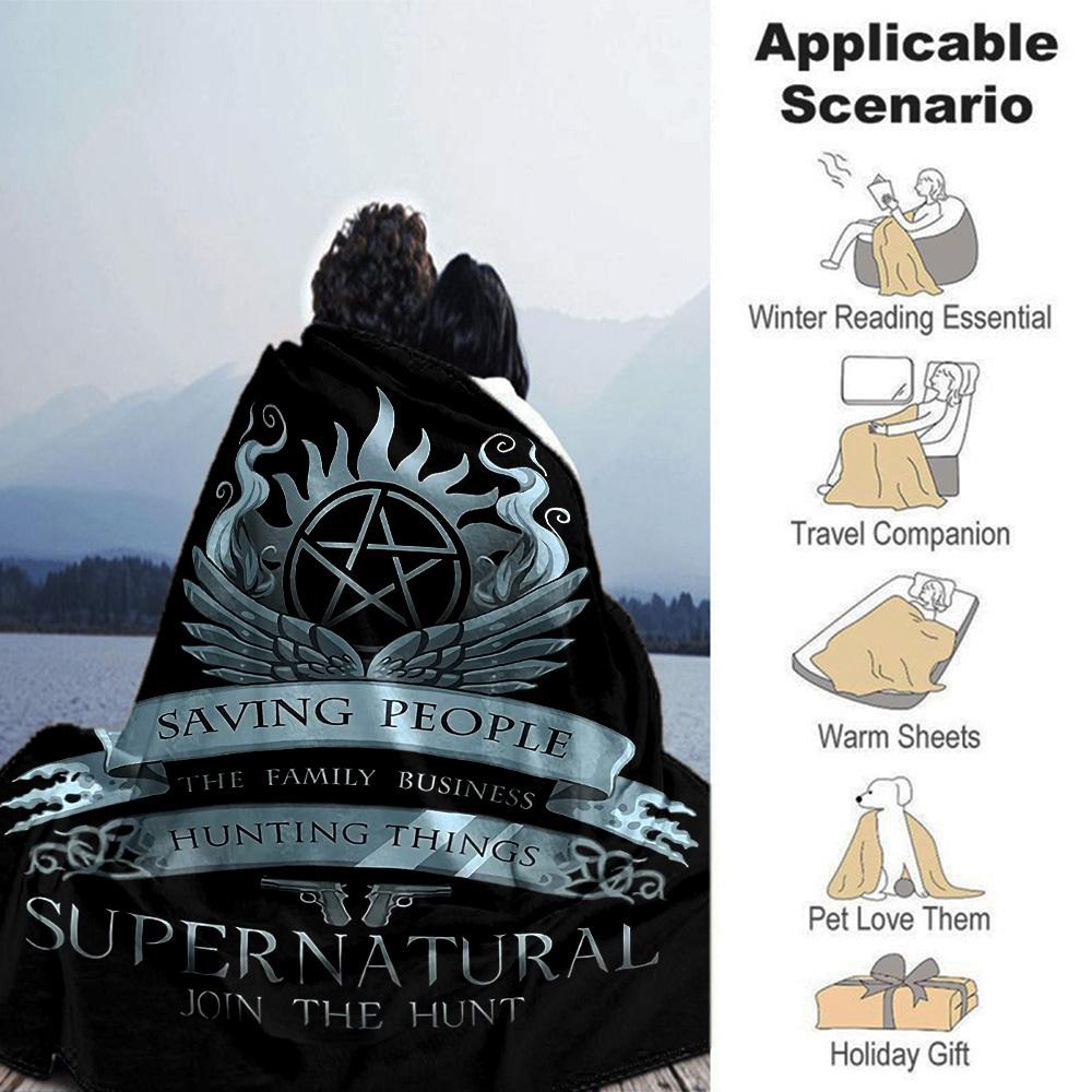 1 Stück SUPERNATURAL JOIN THE HUNT Weiche Flanell-Allround-Decke für Zuhause, Büro, AußenbereichLanglebiger Komfort Weiche Warme Decke für Zuhause