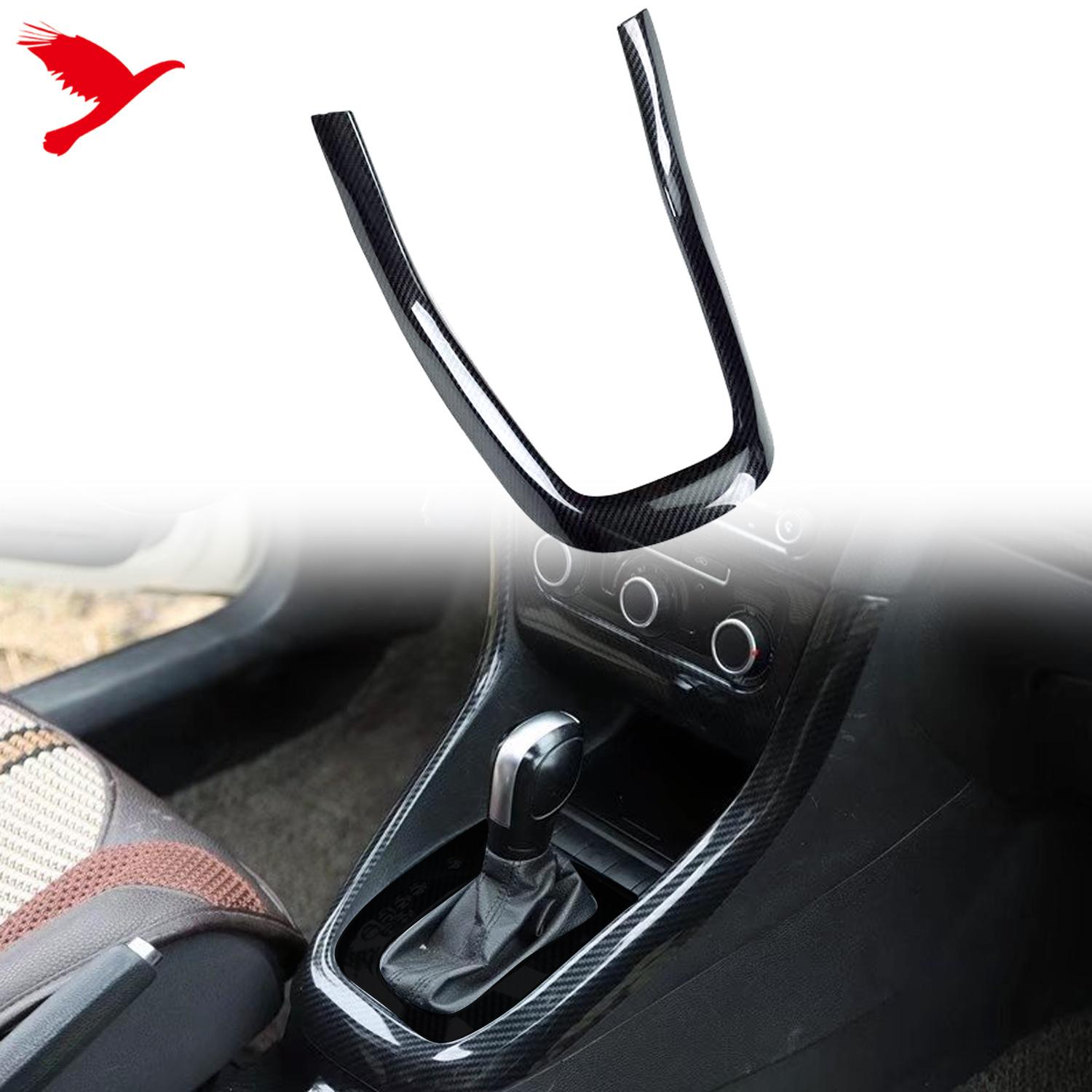 For VW Golf 6 MK6 2008-2012 Car Accessories Gear Shift Panel Frame Cover Trim ABS Carbon Fiber Black 1PC