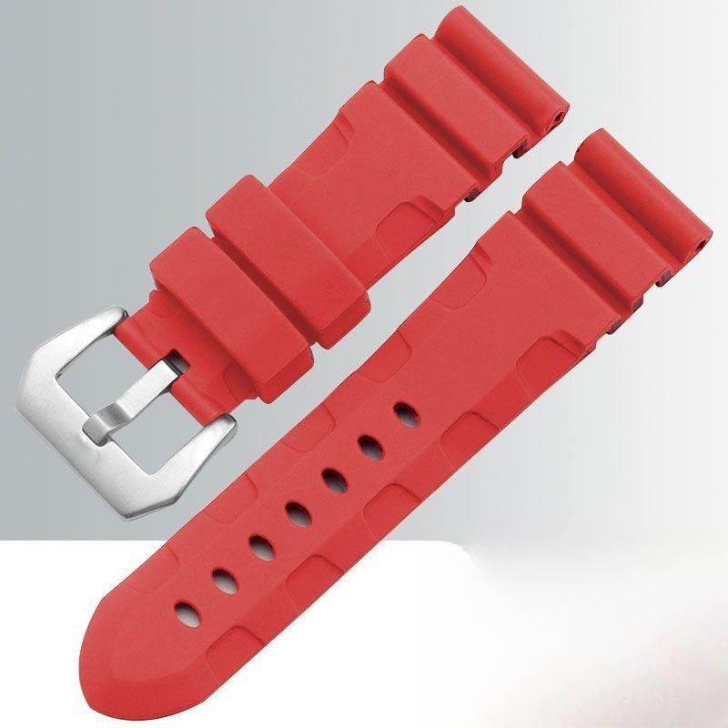 24mm 26mm Rubber Watch Band for Panerai Luminor Submersible Lightning 1164 PAM01209 Black Universal Silicone Strap Watch Band onSamsung Smart Watches