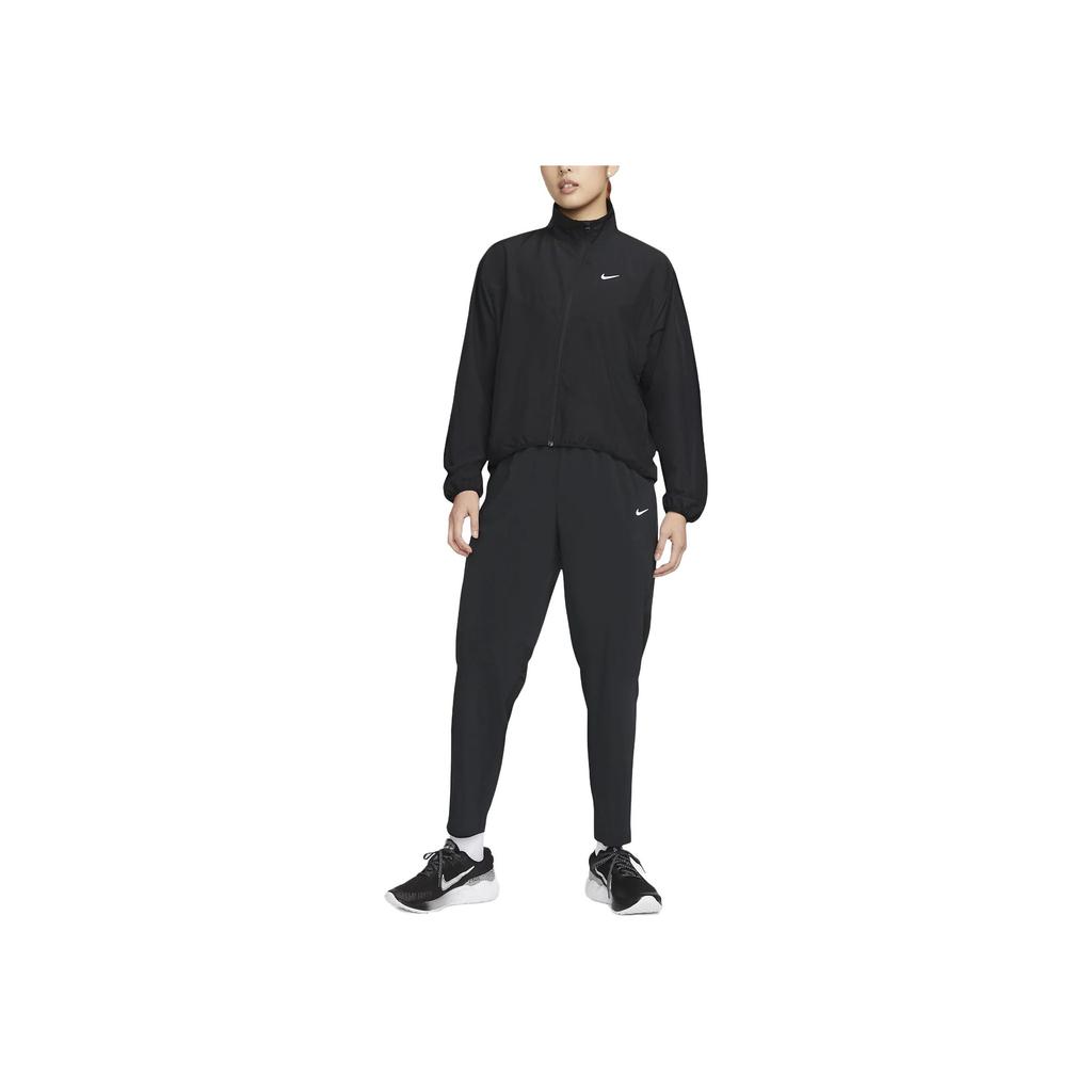 Nike Loose Stand Collar Solid Color Zip-Up Jacket Women Outerwear Black FB4695-010