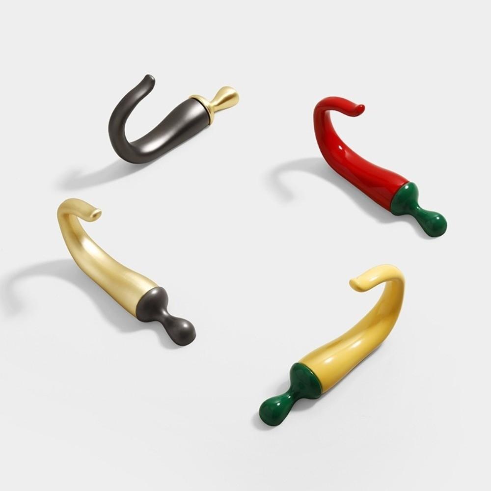 Creative Pepper-Shaped Coat Hook Screw Installation Space Saving Hat Hook Wall-Mounted Key Hook Home
