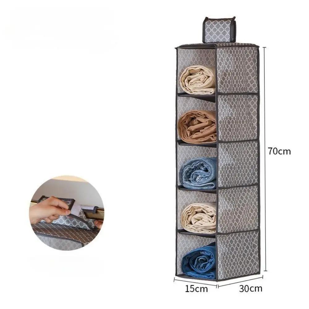 

Multi Tiered Storage Hanging Bag Foldable Non Woven for Home Wardrobes Dormitory Space Saving Organizer for Clothes Accessories