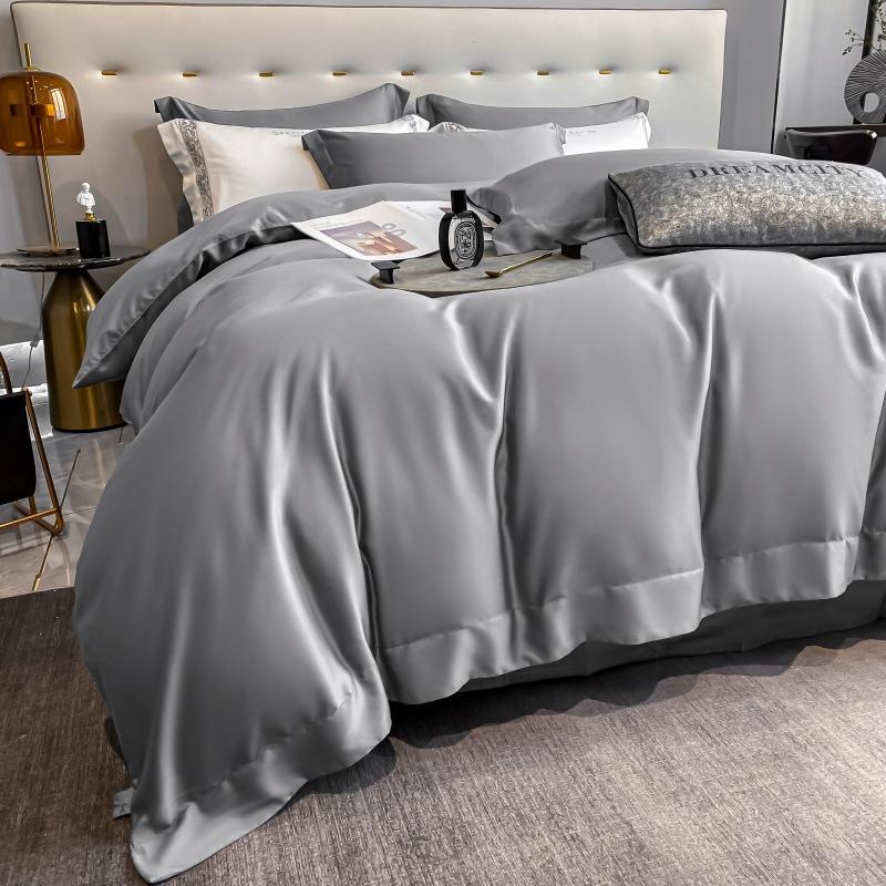 Set de patru piese din bumbac cu capse lungi, 100 de conturi