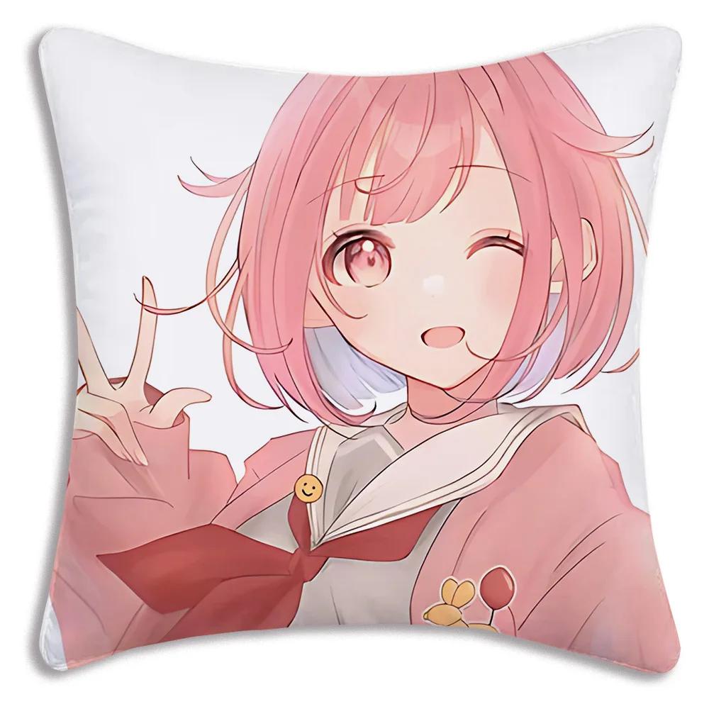 Game Manga Anime Otori Emu Chibi Pillow Covers Cartoon Sofa Decorative Home Double-sided Printing Short Plush Cute Cushion Cover