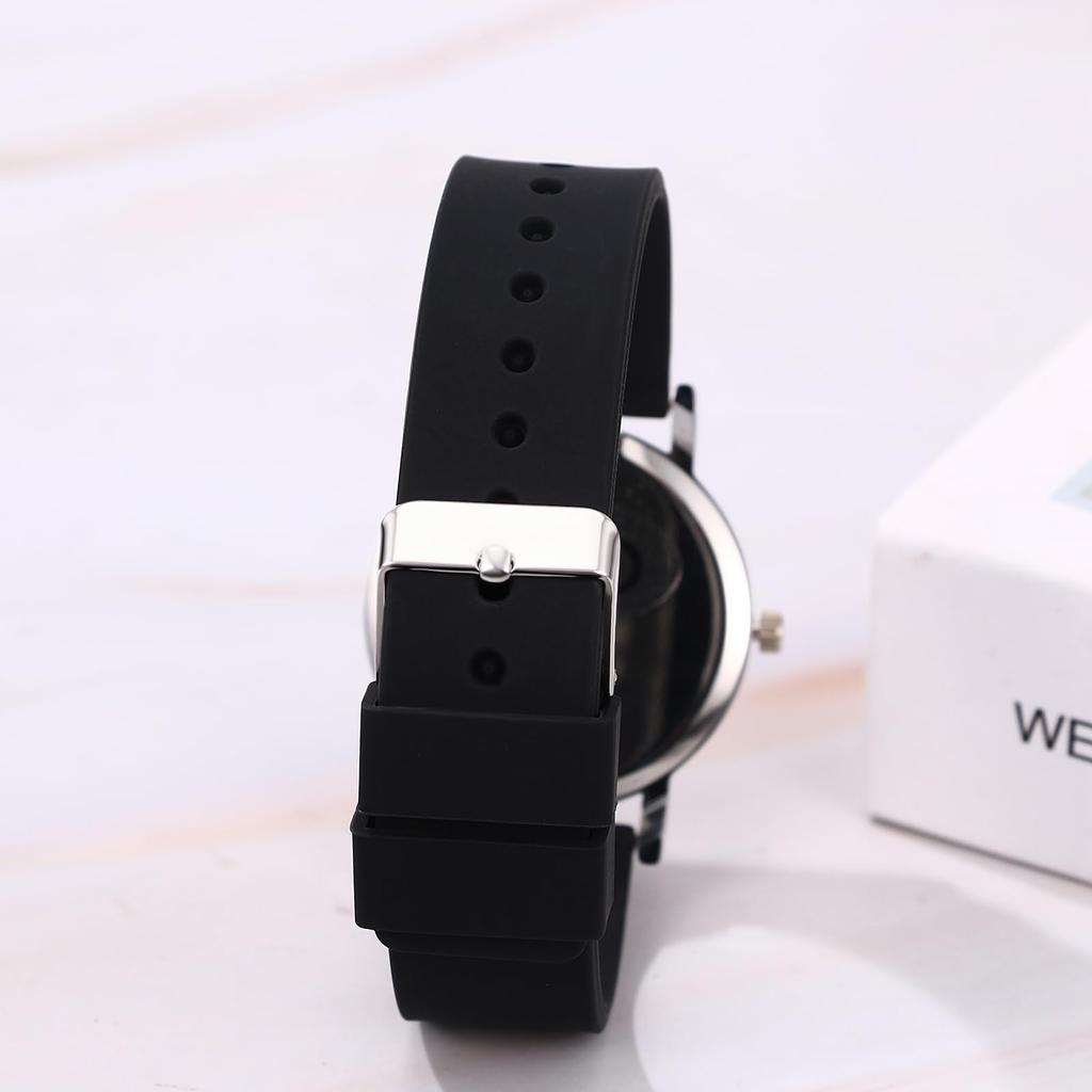 Silicone Strap Quartz Watch with Analog Arabic Large One Size Fits Perfect for Business or Casual Wear Perfect Gift for Day Women's Watch, 24-Hour