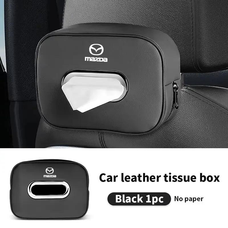 

2025 Hot Car Tissue Box Leather Sun Visor Tissue Holder For Mazda 3 2 5 CX5 CX3 RX8 BT50 323 CX8 CX30 RX7 626 CX7 NX5 CX9 чёрный