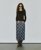 Assenti Check Wrap Long Skirt_Black