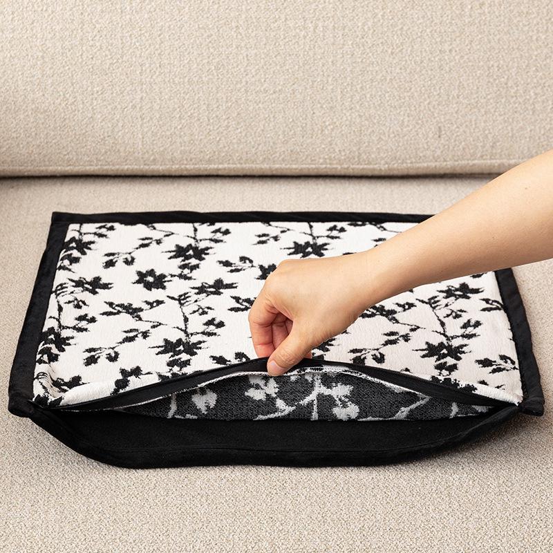 Niebieska poszewka na poduszkę do sofy z chenille - Nowoczesna minimalistyczna poduszka do salonu, sypialni lub jako zagłówek łóżka