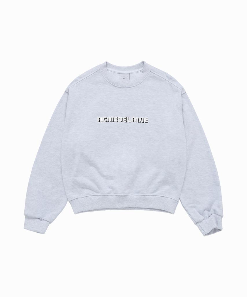 ACME DE LA VIE Woman Round Font Lettering Crop Sweatshirt (3 Color)