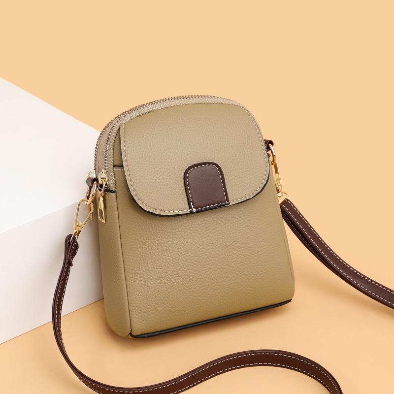 New fashion shoulder small bag trendy women's mobile phone bag soft leather versatile fashion messenger small square bag