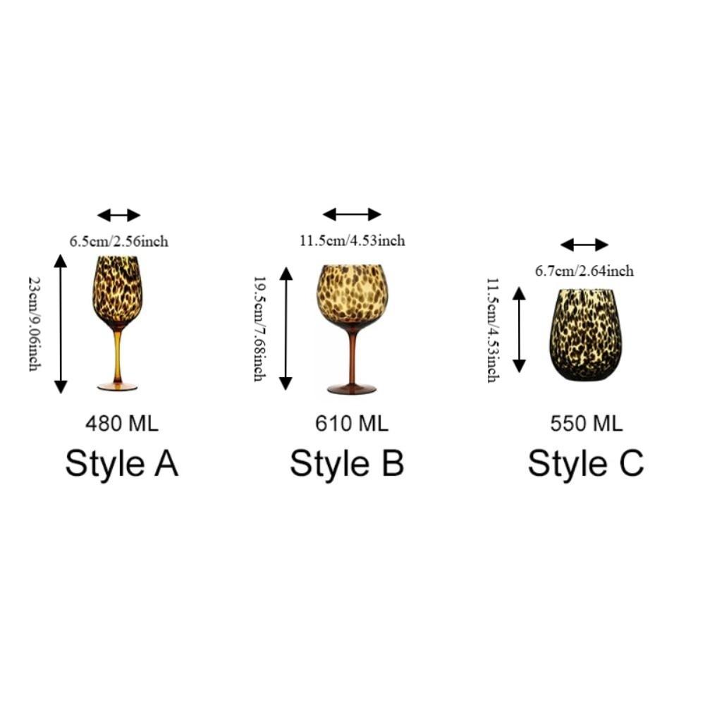 Szklany Kieliszek Highball w Cętki Leoparda Vintage Kubek na Napoje Elegancki Kieliszek do Wody Stół Jadalny