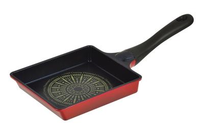 Perl-Metall-Omelettpfanne x Gasherd Diamantpfanne, 16,5 19,3 cm, Nur, Groß, Dreischichtige Beschichtung, Ultraleicht, HB-2691