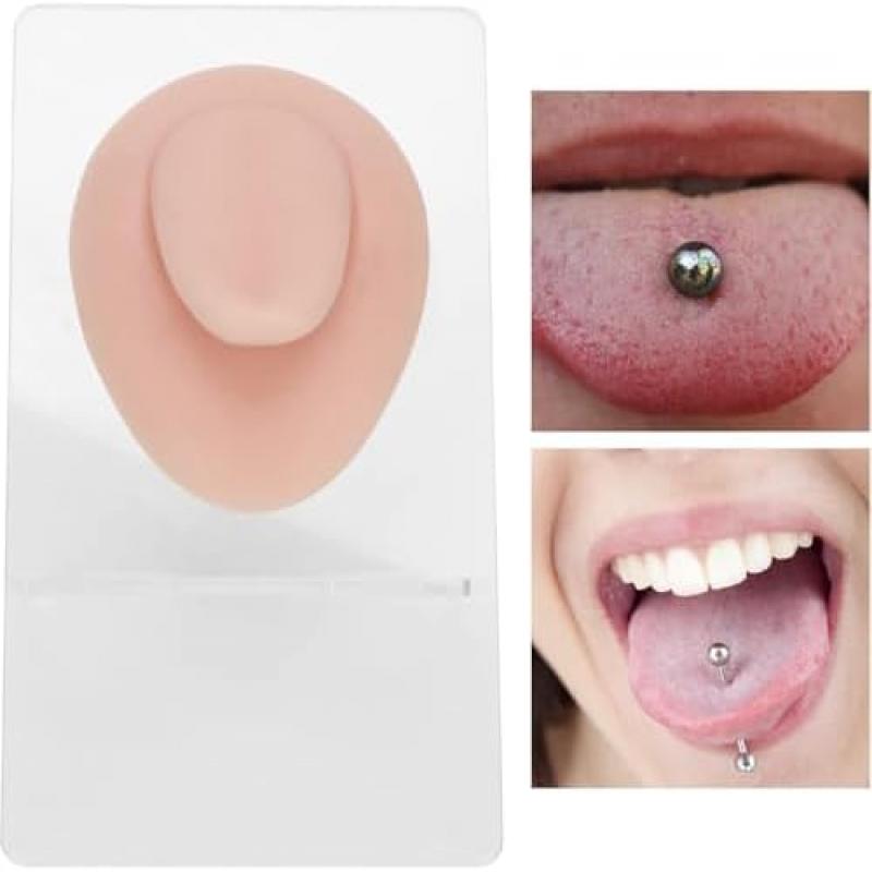 Laroal Körperpiercing-Übungsmodell, Silikon, Nasensimulation, Bauchnabelmodell, Set, Zunge, Mund, Display, Zubehör, Ohr für Anfänger
