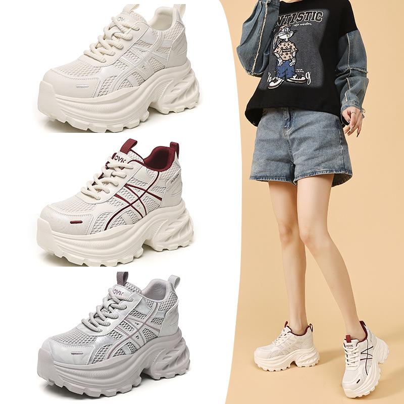 New ModelVersatile Spring Popular Fashion Casual Thick Sole Heightening Sports Dad Running Shoes Women'S Trend Single Shoes