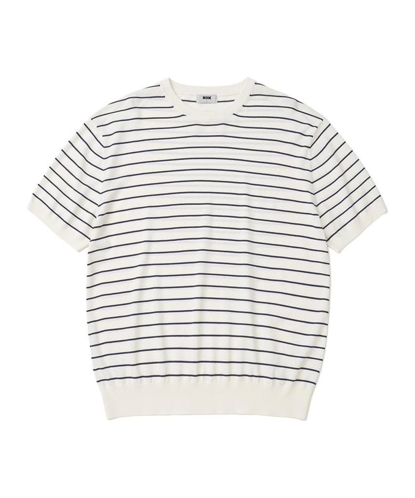 XOX Basic Cool Round Crop Short Sleeve Knit [Ivory St]