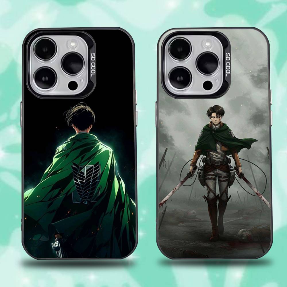 Levi Ackerman Attack On Titan Phone Case For iPhone 16,15,14,13,12,11,Mini,Pro,E,SE4,XS,MAX Black Candy Matte Cover