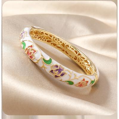 New Cloisonné Enamel Color Opening Retro Fashion National Style Gift Bracelet