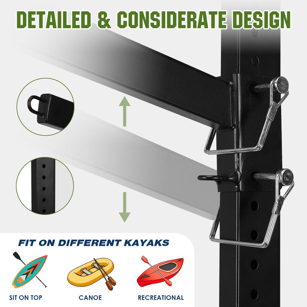 4-Tier Freestanding Kayaks and SUP Rack 100 Capacity Per Tier Heavy Duty Kayaks Stand Canoe Rack for Kayaks Boats