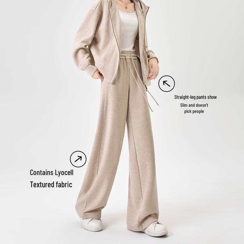 Handu Yishe Women's Tencel Wool Blend Straight-Leg Commuter Pants