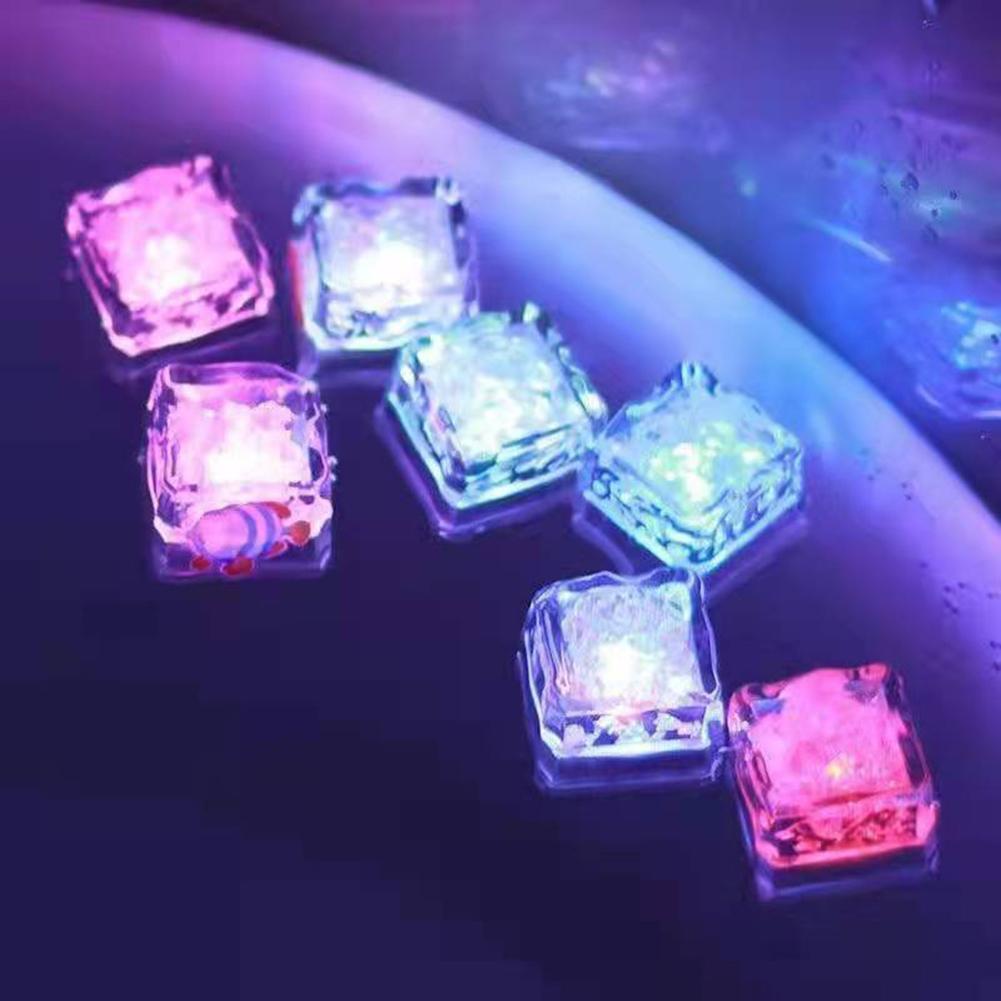 12pcs Luminous Led Ice Cubes Colorful Romantic Super Bright Party Festival Toys Gifts For Hotel Bars Ktv