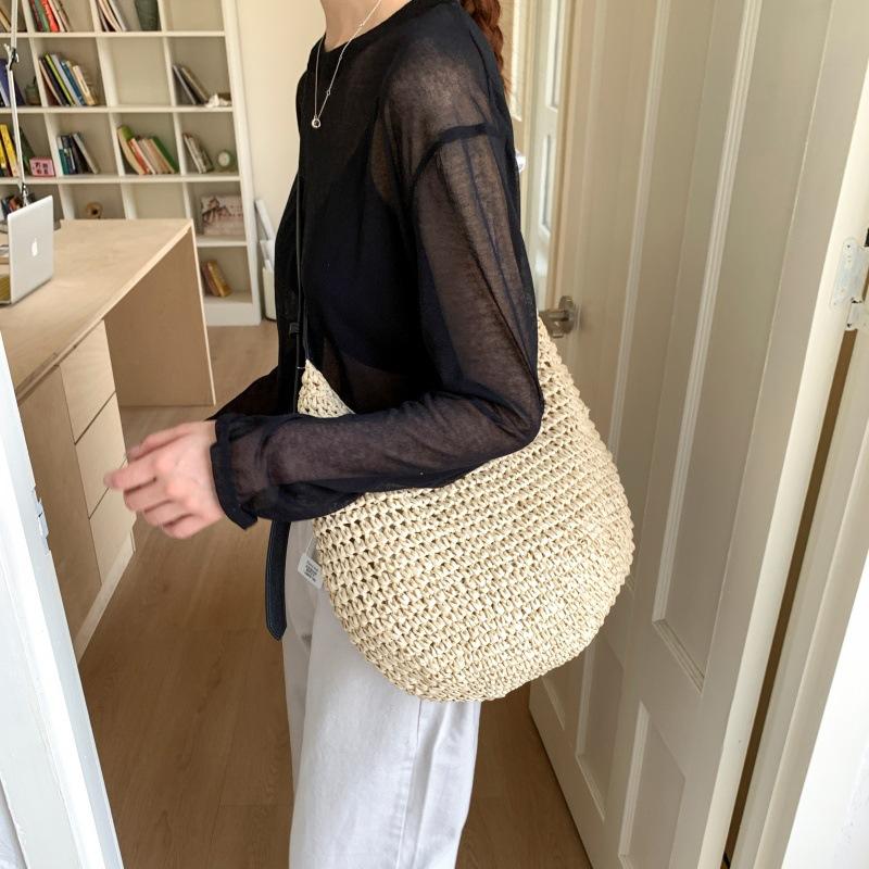 New fashion beach vacation hand-woven simple women's tote bag shoulder messenger bag women
