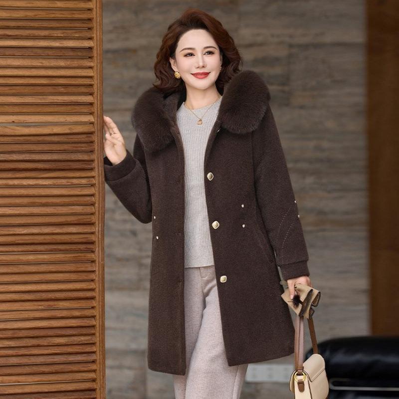 

Winter Noble Mink Velvet Jacket Women s Medium and Long Wool Coat 5XL [Recommended 150-80 kg]