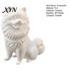 Pomeranian Collectible Figure 3D Printed Cute Dog Figurine, White Twisting Head Puppy Statue, Small Desktop Ornament for Home Office Desk Decor,