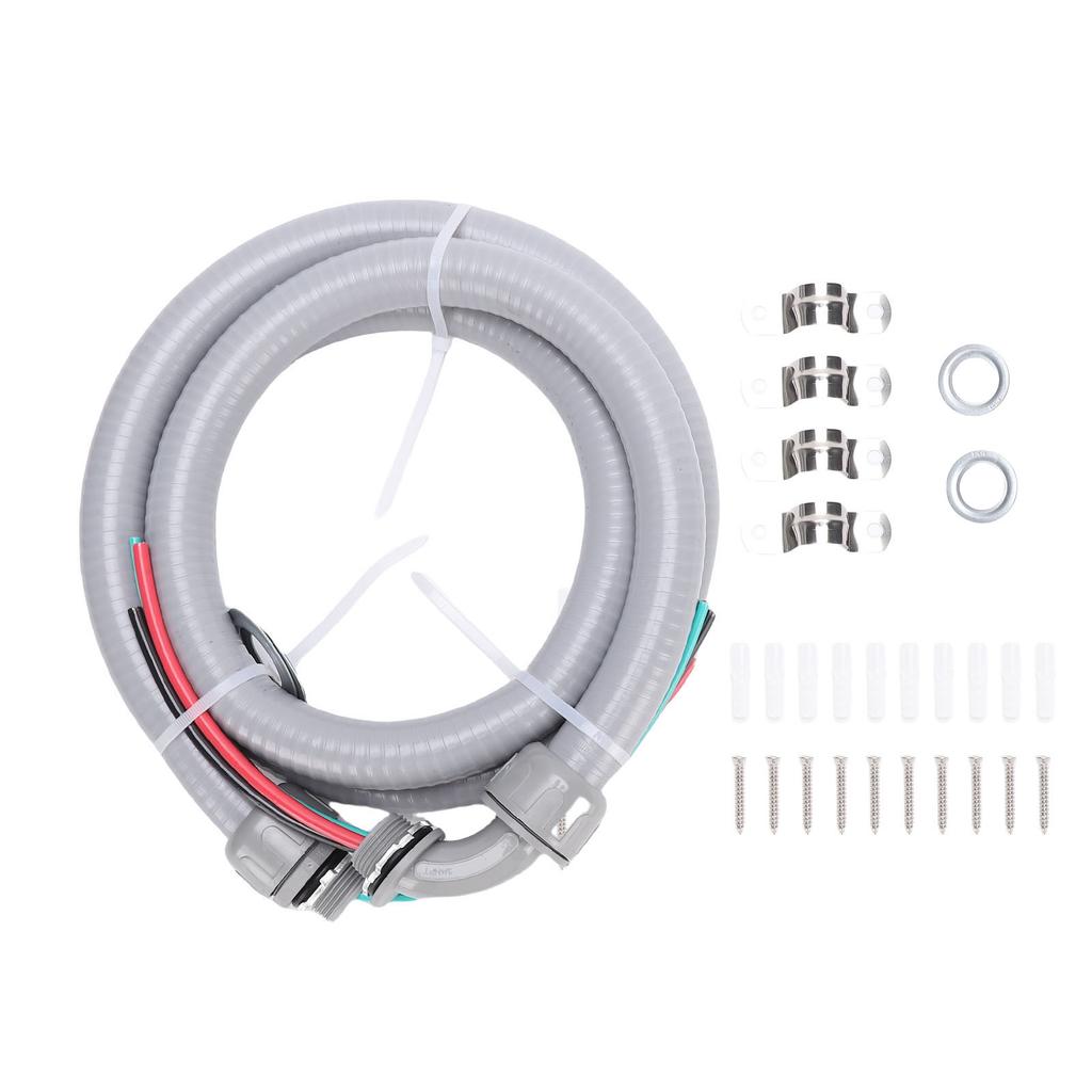 Power Whip Assembly 3 4inch 6ft Nonmetallic Liquid Tight Flexible Electrical Conduit with Wire for Small Split Air