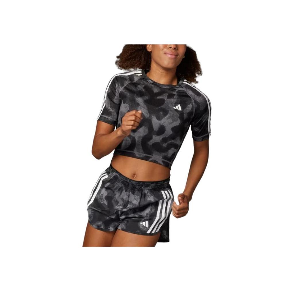 Adidas Elastic Striped Straight Casual Shorts Women Shorts Black IK5011