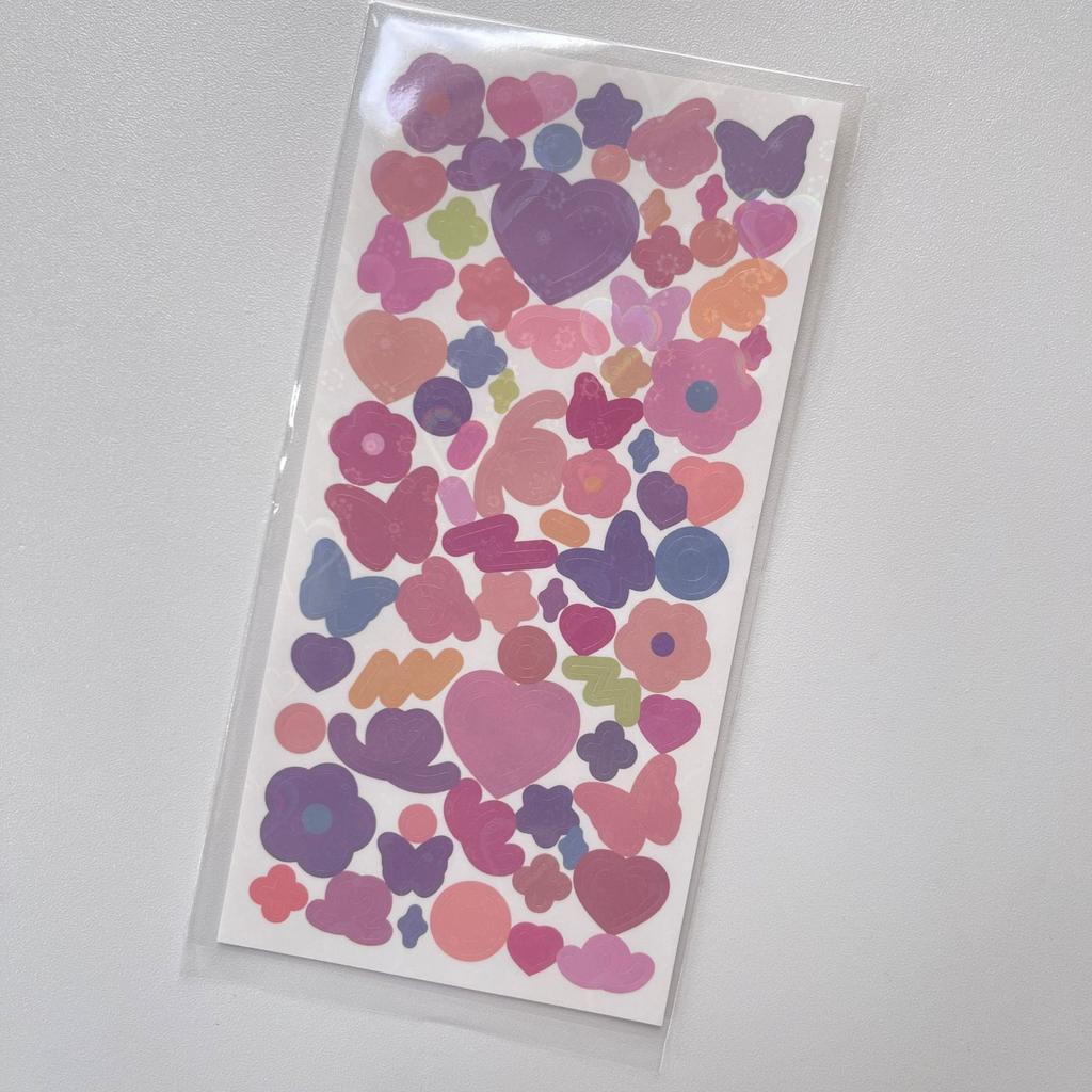 Butterfly Flowers Stickers Sparkling Laser DIY Decorative Goo Cards