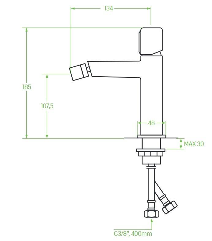 Standing Bidet Faucet With Pretto Graphite Stopper
