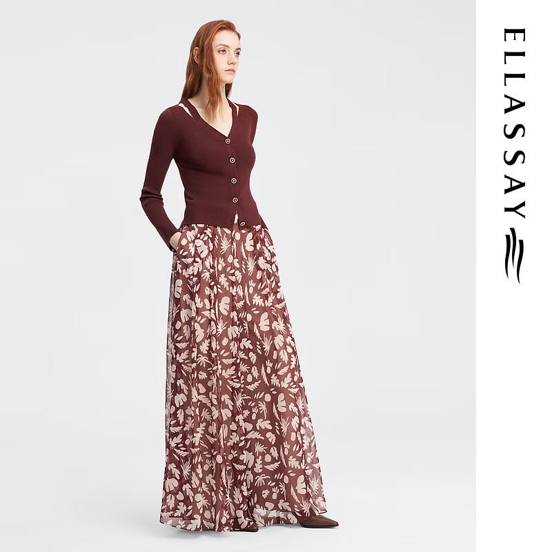 ELLASSAY Women's Printed Wide-Leg Culottes