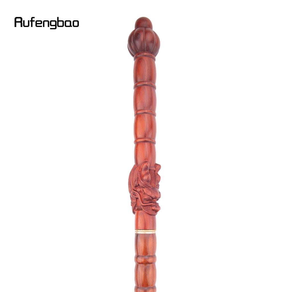 Red Round Wooden Bamboo Joint Walking Stick Decorative Cospaly Party Wood Walking Cane Halloween Mace Wand Crosier 124cm