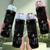 1PC Dark Moon Night Abstract Sketch Print 750ml Color Plastic Sports Water Bottle Leakproof Flip Straw Lid Suitable for Sports Office Home Use