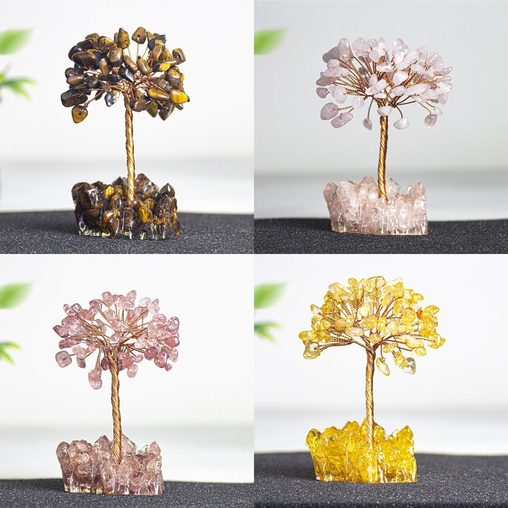 Crystal Tree Decor With Natural Quartz For Home Office Gift Gift For Teens