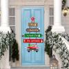 1pc Festive Christmas Door Hanging Decoration Xmas Tree Shape Car Design Merry Christmas Sign Paper Pendan for Front Porch Decor