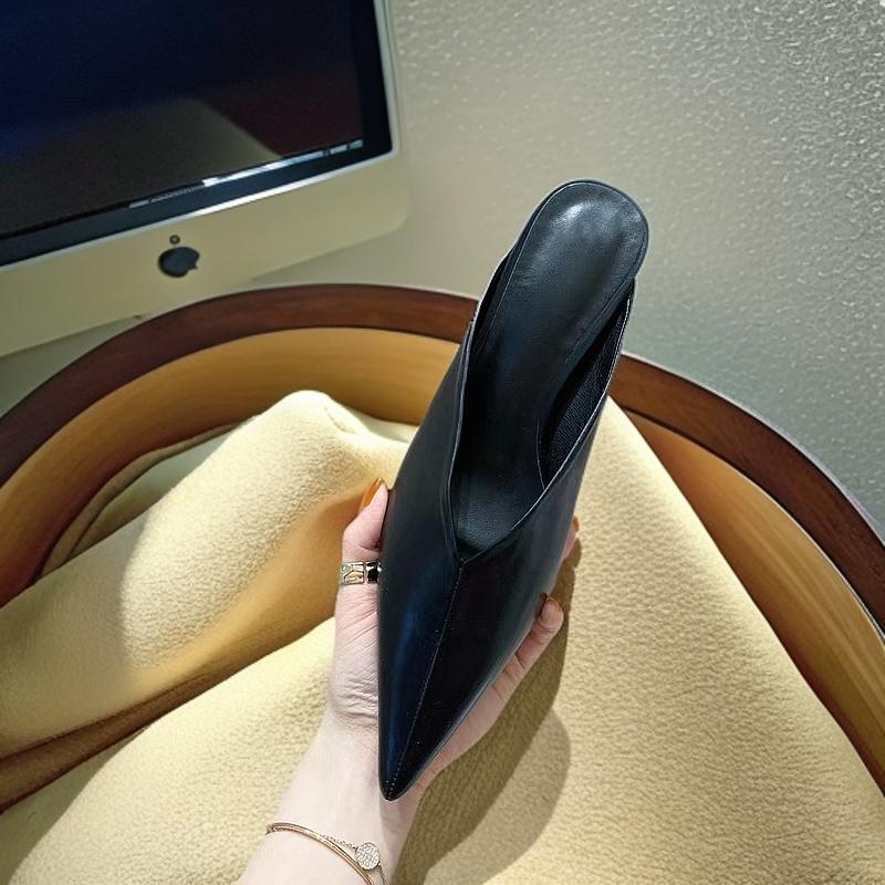 2025 New style women's shoes fashion women design luxury French style Baotou pointy female slippers elegant retro female loafers