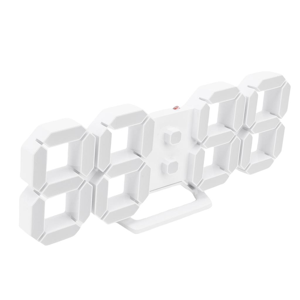 Colorful LED Wall Clock 3D Number Quiet 5 Brightness Time Date Temperature Display Number Clock for Kitchen Bedroom