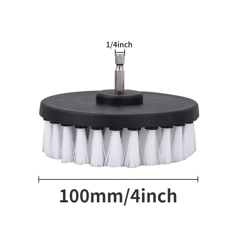 

1 шт. 4-дюймовая мягкая щетка для сверления, автомобильная мягкая щетка, набор для чистки ковров, кожи и обивки, автомобильные мягкие щетки