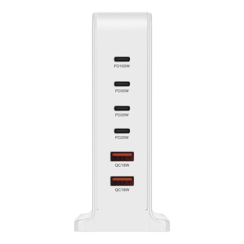 USB C Ladegerät 200W Schnellladegerät Block 6 Port Ladestation Ziegelstein Laptop-Ladegerät 2 USB + 4 Typ C für Reisen Zuhause