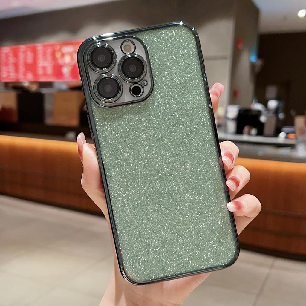 Applicable To IPhone 16 Mobile Phone Case Apple 14/15 Electroplating Full-inclusive 13promax Anti-fall Flash Powder Protective Case Ins