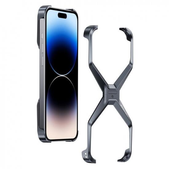 New Metal Frameless Phone Case for IPhone15 14 13 Pro Max Shockproof Armor Cover