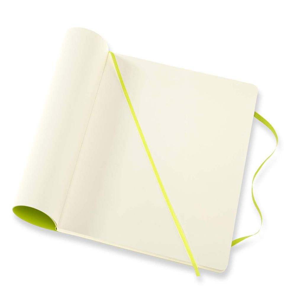 Moleskine Notebook Classic Notebook Soft Cover Plain XL Size wide x 25cm Lemon Green QP623C2 (19cm long)