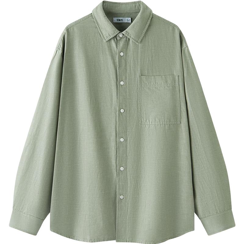 

Semir Men s Cotton Linen Casual Long Sleeve Shirt XXL